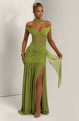Fioreclo Alaya Maxi Dress in Olive
