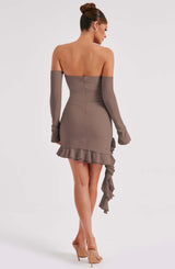 Fioreclo Aleah Mini Dress in Chocolate