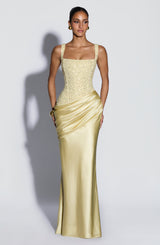 Fioreclo Alessandra Maxi Dress in Lemon