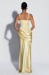 Fioreclo Alessandra Maxi Dress in Lemon