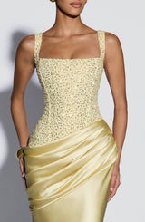Fioreclo Alessandra Maxi Dress in Lemon