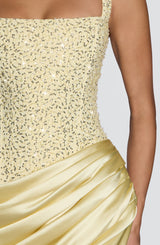 Fioreclo Alessandra Maxi Dress in Lemon