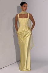 Fioreclo Alessandra Maxi Dress in Lemon
