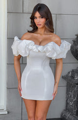 Fioreclo Alexa Mini Dress in White