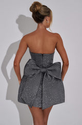 Fioreclo Alicia Mini Dress in Grey Sparkle