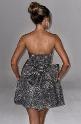 Fioreclo Alicia Mini Dress in Grey Sparkle