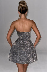 Fioreclo Alicia Mini Dress in Grey Sparkle
