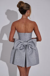 Fioreclo Alicia Mini Dress in Silver Sparkle