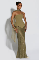 Fioreclo Allora Maxi Skirt in Sage