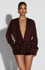Fioreclo Amani Shorts in Plum Brown