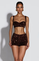 Fioreclo Amani Shorts in Plum Brown