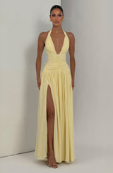 Fioreclo Amara Maxi Dress in Lemon