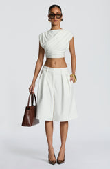 Fioreclo Amarah Bermuda Shorts in Ivory