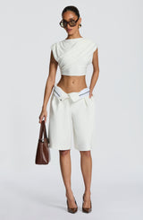 Fioreclo Amarah Bermuda Shorts in Ivory