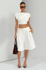 Fioreclo Amarah Bermuda Shorts in Ivory