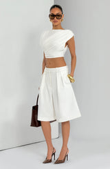 Fioreclo Amarah Bermuda Shorts in Ivory