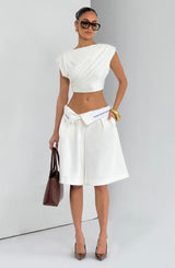 Fioreclo Amarah Bermuda Shorts in Ivory