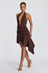 Fioreclo Amaro Mini Skirt in Plum Brown
