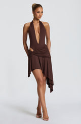 Fioreclo Amaro Mini Skirt in Plum Brown