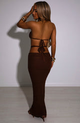 Fioreclo Amberly Maxi Skirt in Chocolate