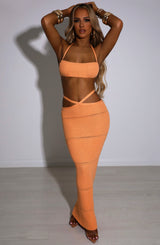 Fioreclo Amberly Maxi Skirt in Orange