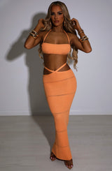 Fioreclo Amberly Maxi Skirt in Orange