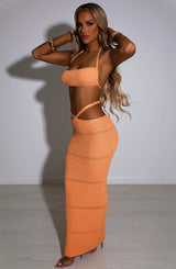 Fioreclo Amberly Maxi Skirt in Orange