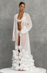 Fioreclo Amelia Dressing Gown in Ivory