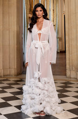 Fioreclo Amelia Dressing Gown in Ivory