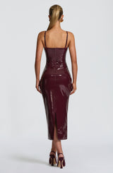 Fioreclo Amelie Midi Dress in Cherry Lacquer