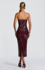 Fioreclo Amelie Midi Dress in Cherry Lacquer