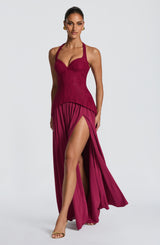 Fioreclo Amira Maxi Dress in Mulberry