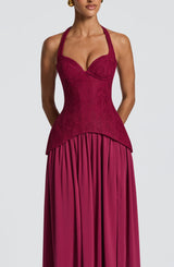 Fioreclo Amira Maxi Dress in Mulberry