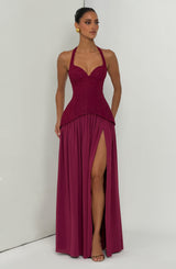 Fioreclo Amira Maxi Dress in Mulberry