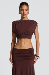 Fioreclo Amora Top in Plum Brown