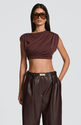Fioreclo Amora Top in Plum Brown
