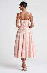 Fioreclo Amorae Midi Dress in Soft Peach