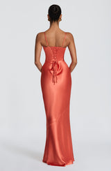 Fioreclo Amorella Maxi Dress in Burnt Orange