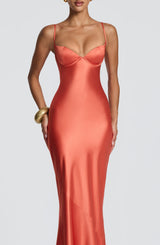 Fioreclo Amorella Maxi Dress in Burnt Orange