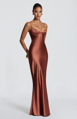 Fioreclo Amorella Maxi Dress in Rust