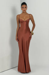 Fioreclo Amorella Maxi Dress in Rust