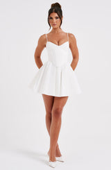 Fioreclo Analise Mini Dress in Ivory