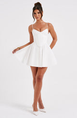 Fioreclo Analise Mini Dress in Ivory