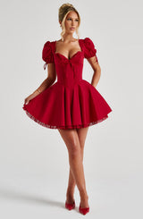 Fioreclo Anaya Mini Dress in Red