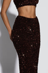 Fioreclo Anayah Maxi Skirt in Plum Brown