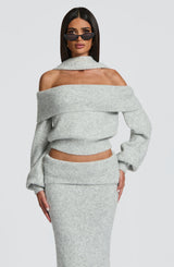 Fioreclo Andra Top in Light Grey Marl