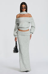 Fioreclo Andra Top in Light Grey Marl