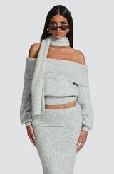 Fioreclo Andra Top in Light Grey Marl