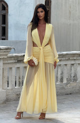 Fioreclo Andreia Maxi Dress in Lemon