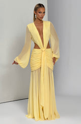 Fioreclo Andreia Maxi Dress in Lemon